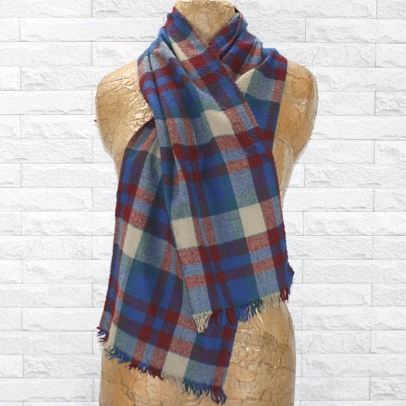 misty harbor Other - VINTAGE Misty Harbor Scarf Men's Plaid Multicolor Acrylic Unisex Red Blue